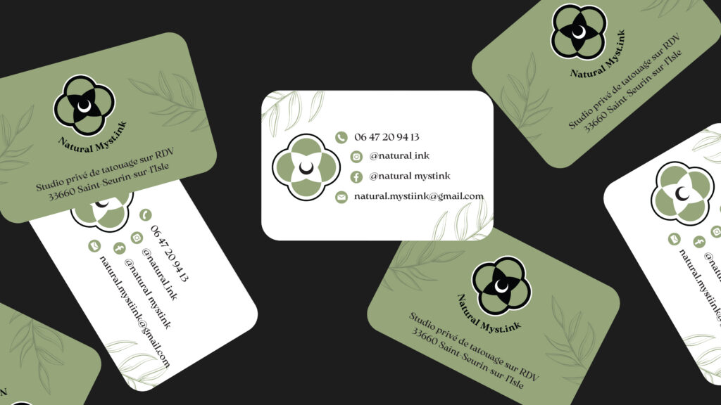 Carte de visite crée pour natural myst.ink